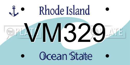 VM329 Rhode Island License Plate