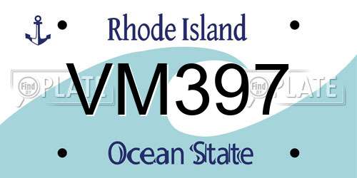 VM397 Rhode Island License Plate