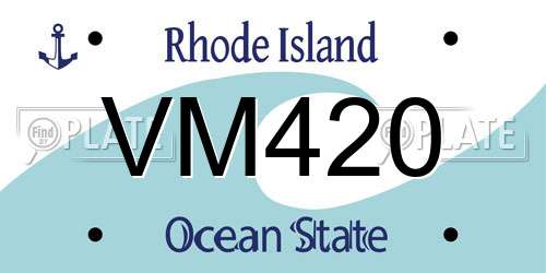 VM420 Rhode Island License Plate