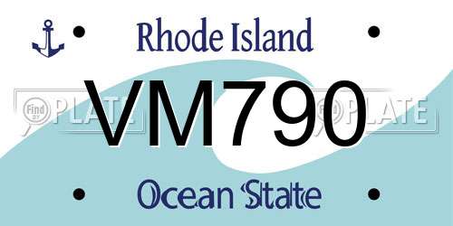 VM790 Rhode Island License Plate