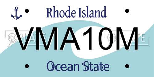 VMA10M Rhode Island License Plate