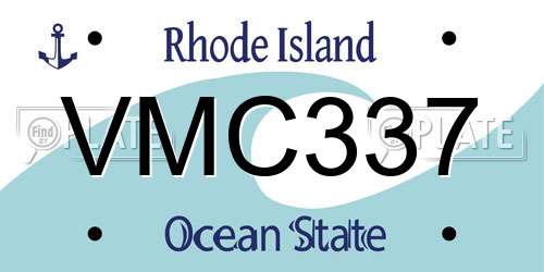 VMC337 Rhode Island License Plate
