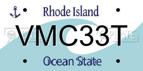 VMC33T Rhode Island License Plate