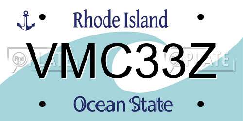 VMC33Z Rhode Island License Plate