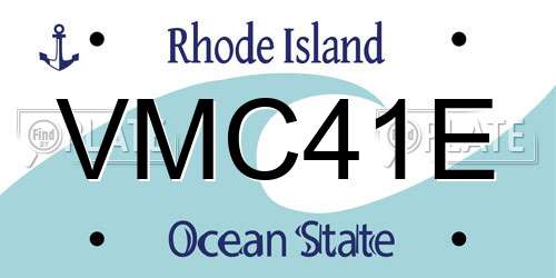 VMC41E Rhode Island License Plate