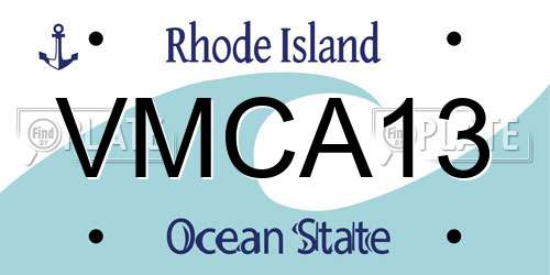 VMCA13 Rhode Island License Plate