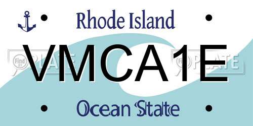 VMCA1E Rhode Island License Plate