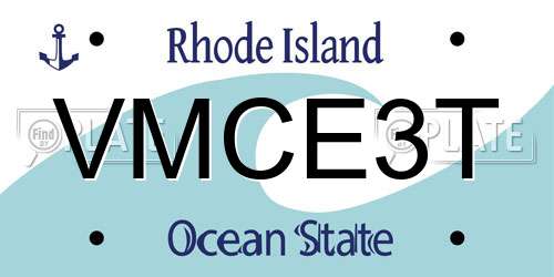 VMCE3T Rhode Island License Plate