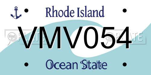 VMV054 Rhode Island License Plate
