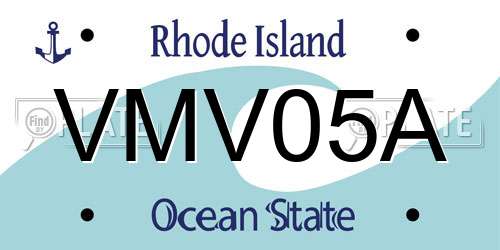 VMV05A Rhode Island License Plate