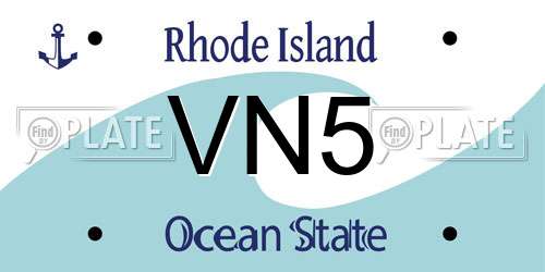 VN5 Rhode Island License Plate