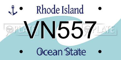 VN557 Rhode Island License Plate