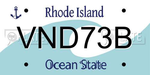VND73B Rhode Island License Plate