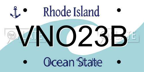 VNO23B Rhode Island License Plate