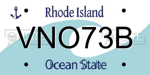 VNO73B Rhode Island License Plate