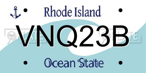 VNQ23B Rhode Island License Plate