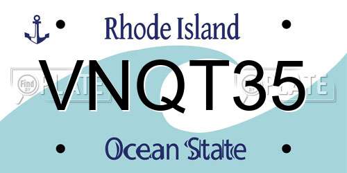 VNQT35 Rhode Island License Plate