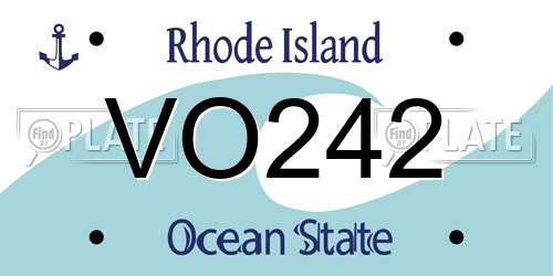 VO242 Rhode Island License Plate