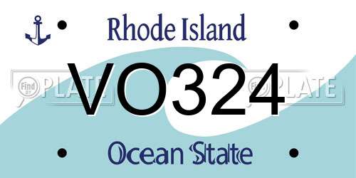VO324 Rhode Island License Plate