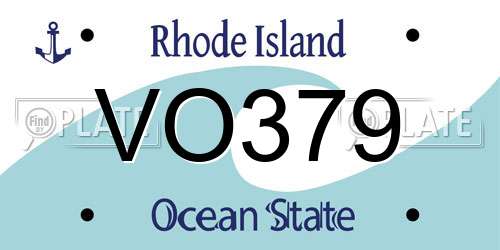 VO379 Rhode Island License Plate