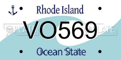 VO569 Rhode Island License Plate