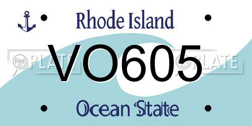 VO605 Rhode Island License Plate