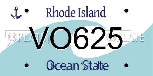 VO625 Rhode Island License Plate