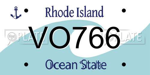 VO766 Rhode Island License Plate