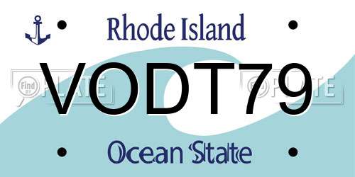 VODT79 Rhode Island License Plate