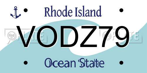 VODZ79 Rhode Island License Plate