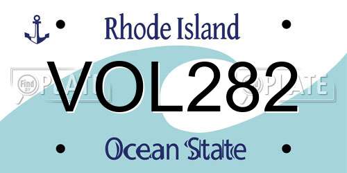 VOL282 Rhode Island License Plate