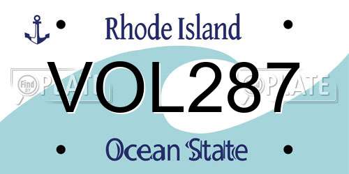 VOL287 Rhode Island License Plate