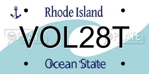 VOL28T Rhode Island License Plate