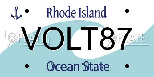 VOLT87 Rhode Island License Plate