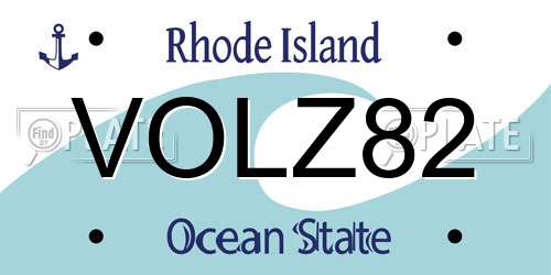 VOLZ82 Rhode Island License Plate