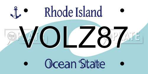 VOLZ87 Rhode Island License Plate