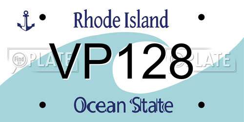 VP128 Rhode Island License Plate