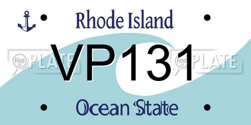 VP131 Rhode Island License Plate