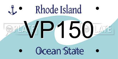 VP150 Rhode Island License Plate