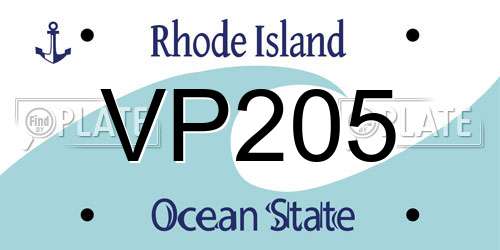 VP205 Rhode Island License Plate