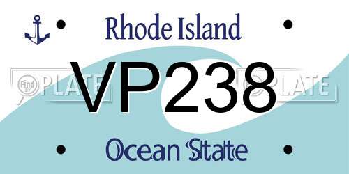 VP238 Rhode Island License Plate