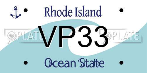 VP33 Rhode Island License Plate