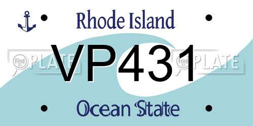 VP431 Rhode Island License Plate