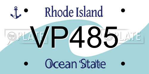VP485 Rhode Island License Plate