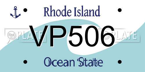 VP506 Rhode Island License Plate