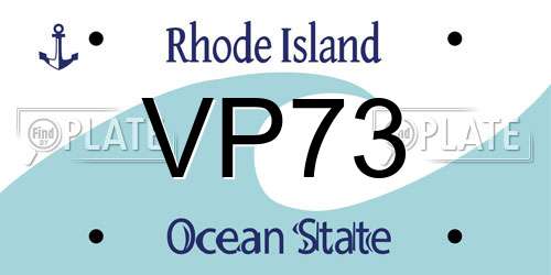 VP73 Rhode Island License Plate