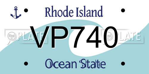 VP740 Rhode Island License Plate