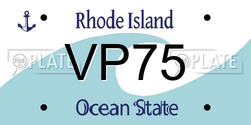 VP75 Rhode Island License Plate