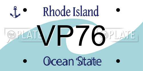 VP76 Rhode Island License Plate