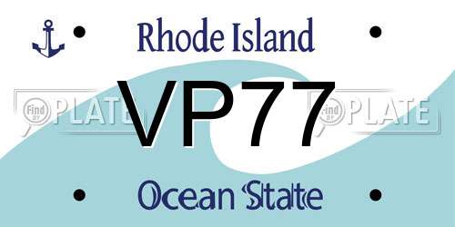VP77 Rhode Island License Plate